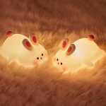 چراغ خواب فانتزی سیلیکونی خرگوش خوابیده اورجینال تک رنگ - Image 4
