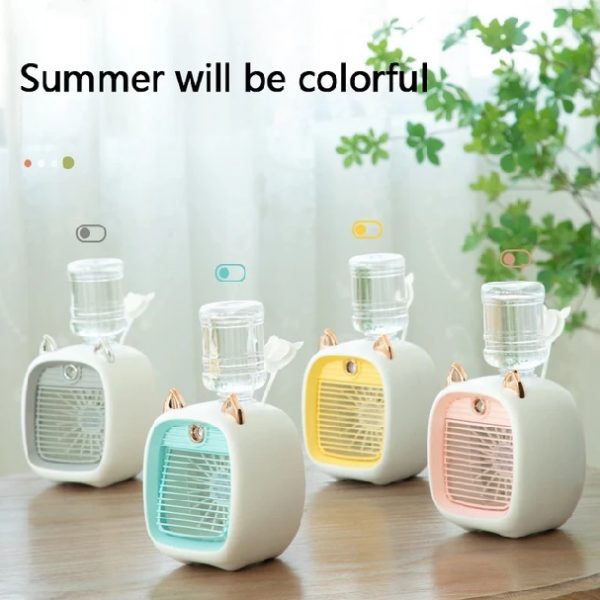 مینی پنکه مه پاش گربه ای|spray cooling fan - Image 2