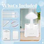 چراغ خواب اسپیکر‌دار بارانی ابری (قارچی) Bluetooth speaker rain cloud humidifier - Image 4