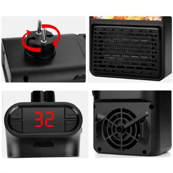 بخاری برقی فن دار فلیم هیتر 1000 وات flam heater - Image 5