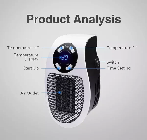 بخاری برقی فن دار 500وات مدل Portable Heater - Image 7