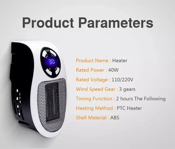 بخاری برقی فن دار 500وات مدل Portable Heater - Image 2