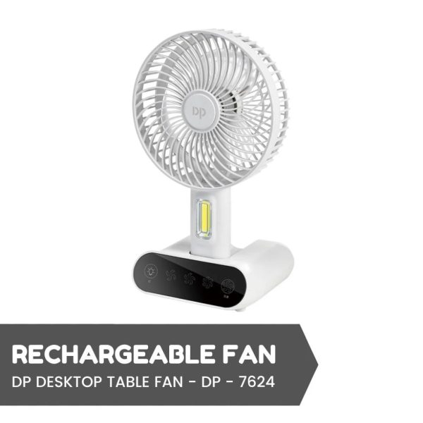 پنکه رومیزی چراغ دار مدل DP 7624 -برق شهری-پاوربانک - Image 5