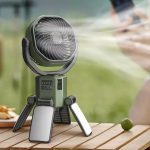 پنکه کمپی شارژی و خورشیدی(پاوربانک ،چراغ) | مدل F6611 - Image 2