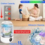 مینی ماشین لباسشویی شارژی قابل حمل|Oltrasonic cleaning - Image 2