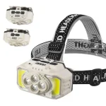 چراغ قوه پیشانی هدلایت COB+4 led مدل HX-815