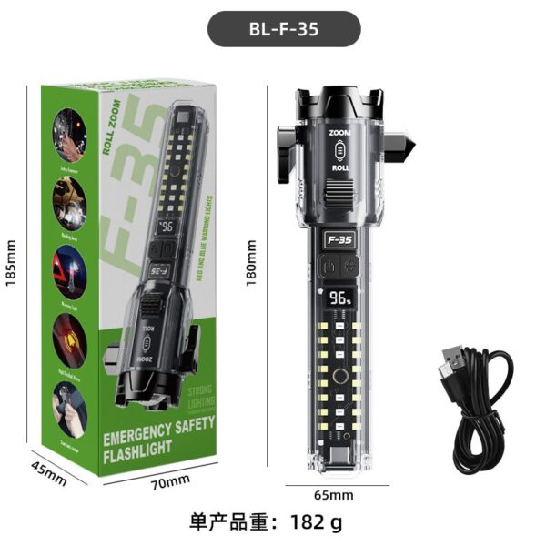 چراغ قوه اضطراری آژیر دار چندکاره مدل F-35