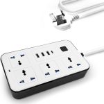 چندراهی برق 4پریز هوشمند مدل۶۳۳ | سیم سیار USB و Type-C