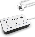 چندراهی برق 4پریز هوشمند مدل۶۳۳ | سیم سیار USB و Type-C