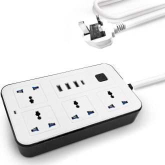 چندراهی برق 4پریز هوشمند مدل۶۳۳ | سیم سیار USB و Type-C