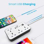 چندراهی برق 4پریز هوشمند مدل۶۳۳ | سیم سیار USB و Type-C - Image 3
