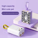 پاوربانک ۲۰۰۰۰ میلی‌آمپر فست شارژ شفاف | Portable Cute Powerbank-20000 - Image 2