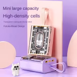 پاوربانک ۲۰۰۰۰ میلی‌آمپر فست شارژ شفاف | Portable Cute Powerbank-20000 - Image 4