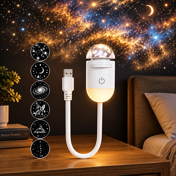 پروژکتور و چراغ خواب کهکشانی دیسک خور 12 عددی USB